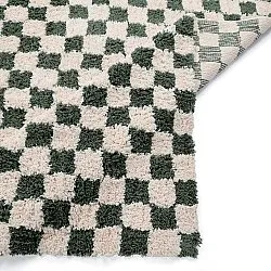 Tappeto A Pelo Lungo - Methoni Check Cotton Shaggy (crema/verde)