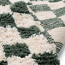 Tappeto A Pelo Lungo - Methoni Check Cotton Shaggy (crema/verde)