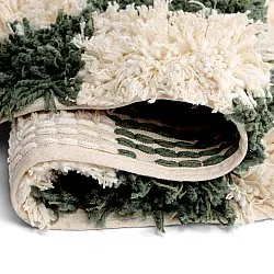 Tappeto rotondo - Methoni Check Cotton Shaggy (crema/verde)