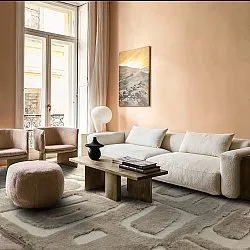 Tappeto A Pelo Lungo - Palmyra (beige/bianco)