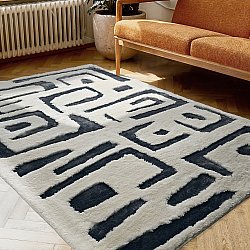 Tappeto A Pelo Lungo - Palmyra (bianco/blu navy)