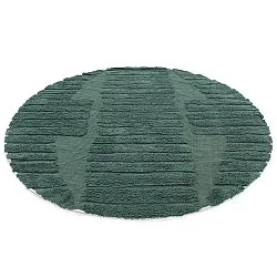 Tappeto rotondo - Rani Natural Cotton Shaggy (verde)