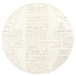 Tappeto rotondo - Rani Natural Cotton Shaggy (bianco)