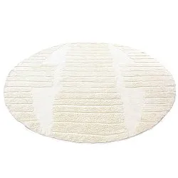 Tappeto rotondo - Rani Natural Cotton Shaggy (bianco)