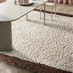 Tappeto A Pelo Lungo - Sagres Natural Cotton Shaggy (bianco sporco/marrone)