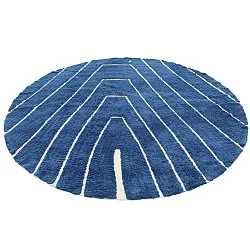 Tappeto rotondo - Sivia Natural Cotton Shaggy (blu)