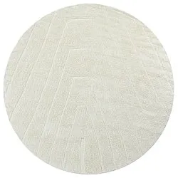 Tappeto rotondo - Sivia Natural Cotton Shaggy (bianco)