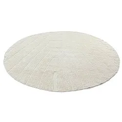 Tappeto rotondo - Sivia Natural Cotton Shaggy (bianco)