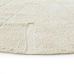 Tappeto rotondo - Sivia Natural Cotton Shaggy (bianco)