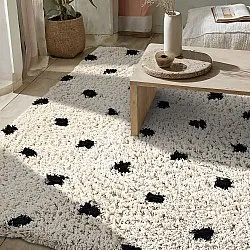 Tappeto A Pelo Lungo - Soria Natural Cotton Shaggy (bianco sporco/nero)