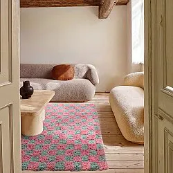 Tappeto A Pelo Lungo - Methoni Check Cotton Shaggy (azzurro chiaro/rosa chiaro)