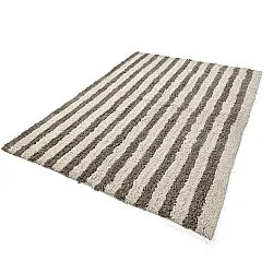 Tappeto A Pelo Lungo - Thira Stripe Cotton Shaggy (crema/taupe)