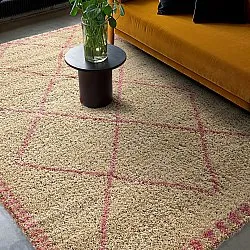 Tappeto A Pelo Lungo - Tiznit (beige/rosa)