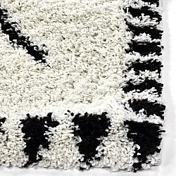 Tappeto A Pelo Lungo - Tiznit (bianco/nero)