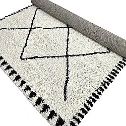 Tappeto A Pelo Lungo - Tiznit (bianco/nero)