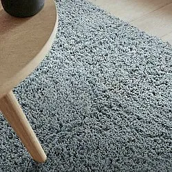Tappeto A Pelo Lungo - Combarro Solid Cotton Shaggy (azzurro)