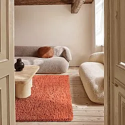 Tappeto A Pelo Lungo - Combarro Solid Cotton Shaggy (arancione chiaro)