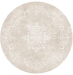 Tappeto rotondo - Santi (beige/bianco)