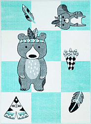 Tappeti per bambini - Bueno Indian Bear (turchese)