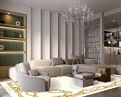 Tappeto Wilton - Silea (bianco/oro)