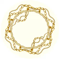 Tappeto rotondo - Silea (bianco/oro)
