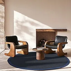 Tappeto rotondo (sisal) - Agave (blu scuro)
