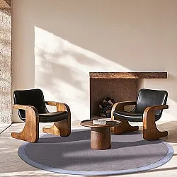 Tappeto rotondo (sisal) - Agave (grigio)
