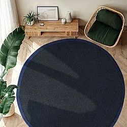 Tappeto rotondo (sisal) - Agave (blu scuro)
