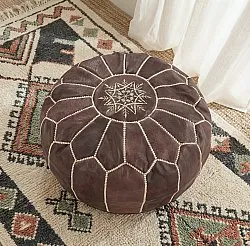 Pouf - Pouf In Pelle Dal Morocco (marrone scuro)