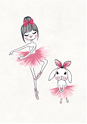 Tappeti per bambini - Dancing ballerinas (rosa)