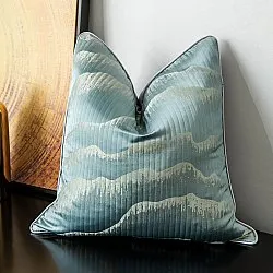 Federa Cuscino Lino Cotone 45x45cm | 2 Pezzi Color Argento-Bianco Per Divano E Camera