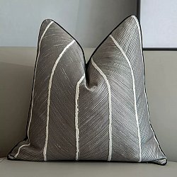 Federa - Striped Design 45 x 45 cm (grigio/bianca)