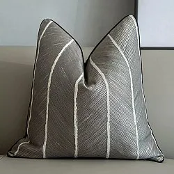 Federa Quadrata In Velluto A Coste Trapuntato Jepeak - 50x50 Cm - Blu - Cuscino Decorativo Per Divano E Letto