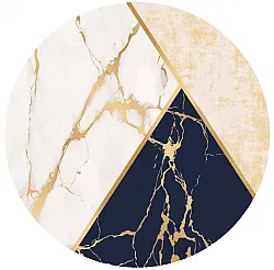Tappeto rotondo - Canelli (beige/bianco/blu)
