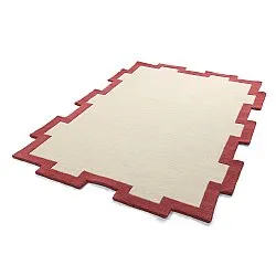 Tappeto In Lana - Agra Hand Tufted Wool Premium (crema/rosso)