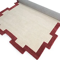 Tappeto In Lana - Agra Hand Tufted Wool Premium (crema/rosso)
