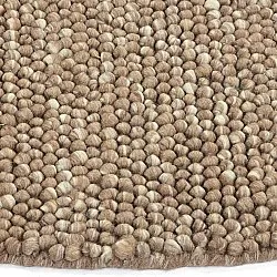 Tappeto rotondo - Avafors Wool Bubble (marrone chiaro/bianco)