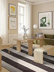Tappeto In Lana - Garine (nero/beige)
