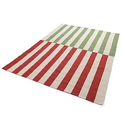 Tappeto In Lana - Peniche (crema/verde/rosso)