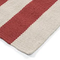Tappeto In Lana - Peniche (crema/verde/rosso)