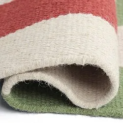 Tappeto In Lana - Peniche (crema/verde/rosso)