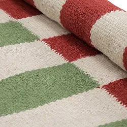 Tappeto In Lana - Peniche (crema/verde/rosso)
