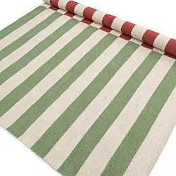 Tappeto In Lana - Peniche (crema/verde/rosso)