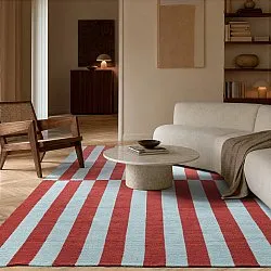 Tappeto In Lana - Peniche (azzurro/rosso)
