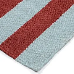 Tappeto In Lana - Peniche (azzurro/rosso)