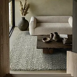 Tappeto In Lana - Sala Irregular Wool Bubble (verde muschio/bianco mélange)