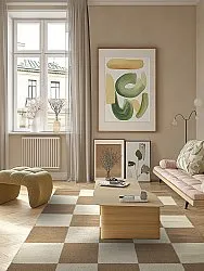 Tappeto In Lana - Scacco (marrone/beige)