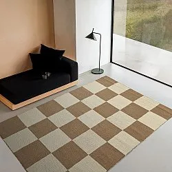 Tappeto In Lana - Scacco (marrone/beige)