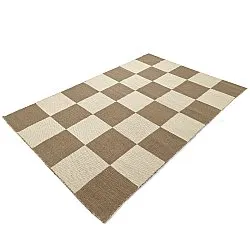 Tappeto In Lana - Scacco (marrone/beige)