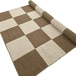 Tappeto In Lana - Scacco (marrone/beige)